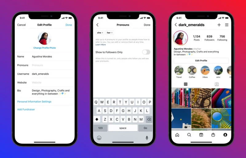 Cara Menambahkan She Her di Instagram