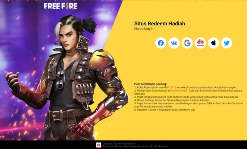 Kode Redeem ff 2026